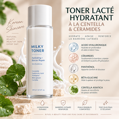 Toner Lacté Hydratant à la Centella & Céramides – 200 ml
