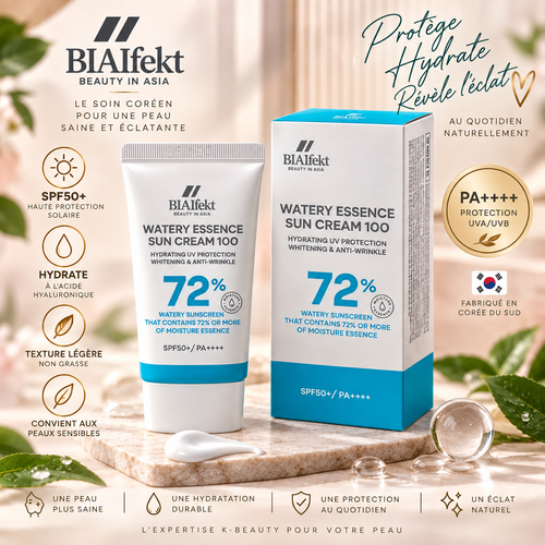 Crème Solaire Hydratante SPF50 PA++++ à l’Acide Hyaluronique – BIAIfekt 30 ml
