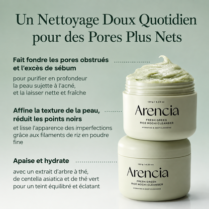 Nettoyant Visage au Riz Vert – Arencia 120 g