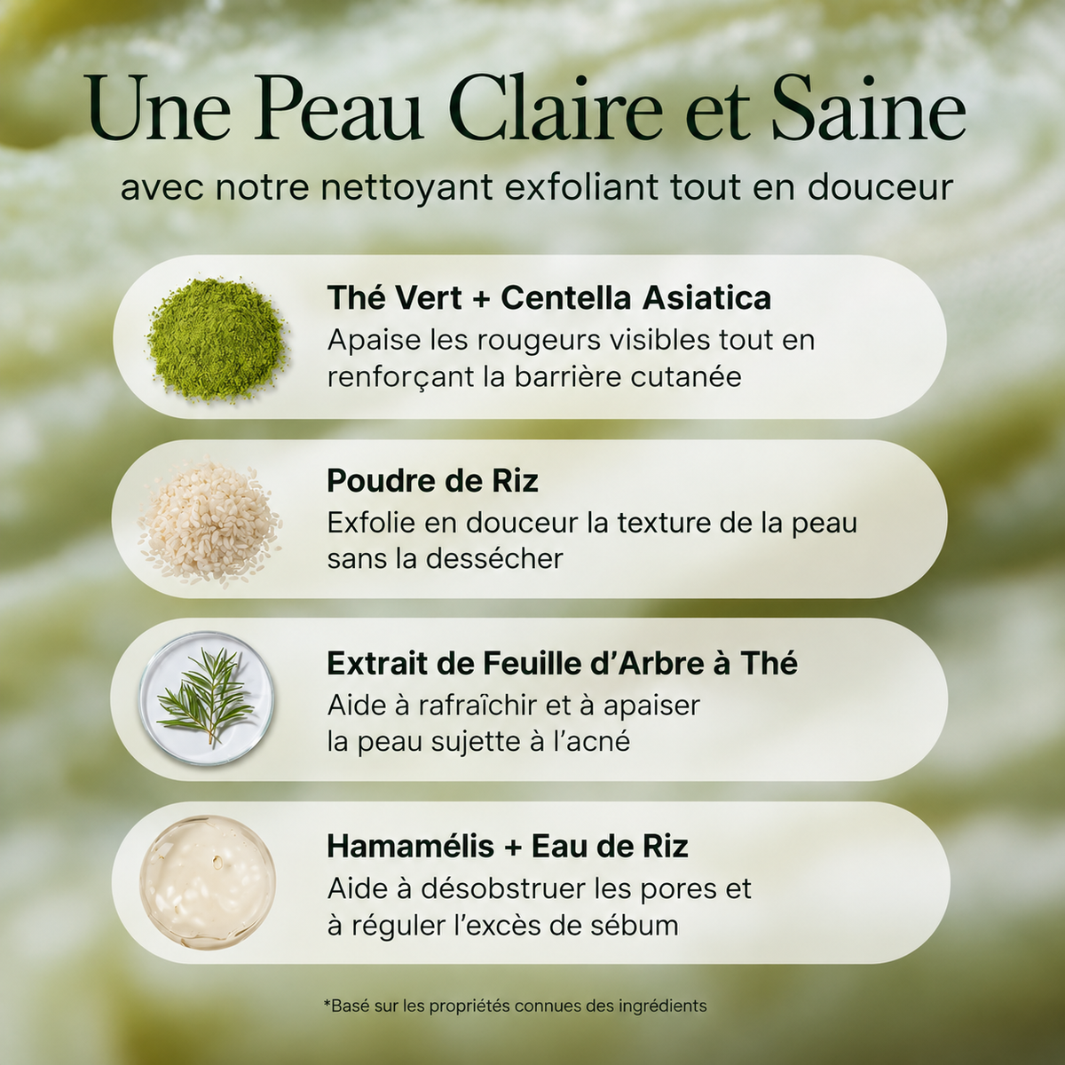 Nettoyant Visage au Riz Vert – Arencia 120 g