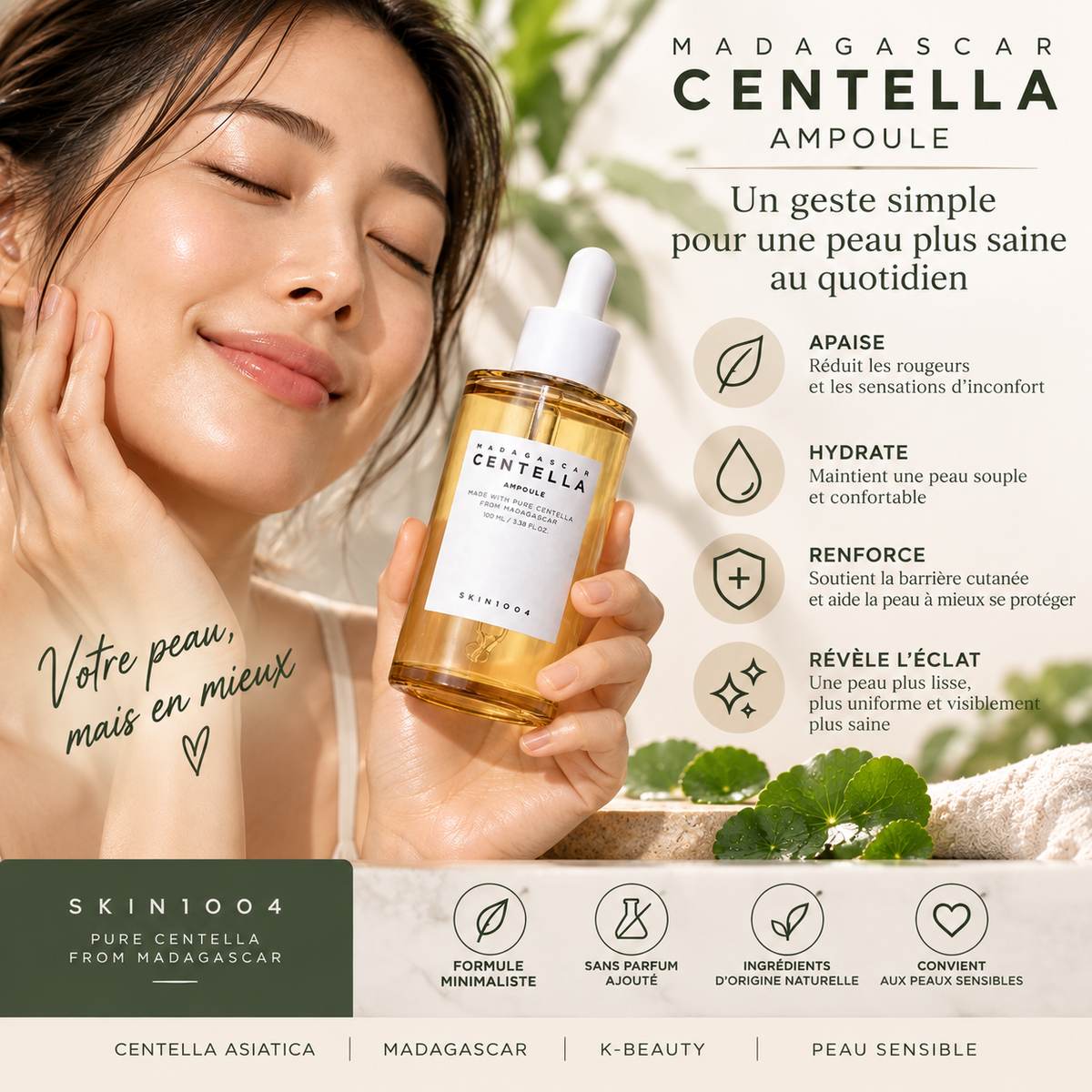 Ampoule Apaisante à la Centella de Madagascar – SKIN1004 100 ml